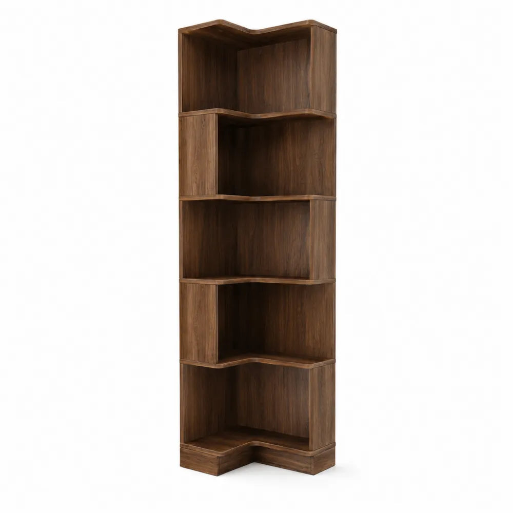Étagère d'angle en bois massif 5 niveaux
