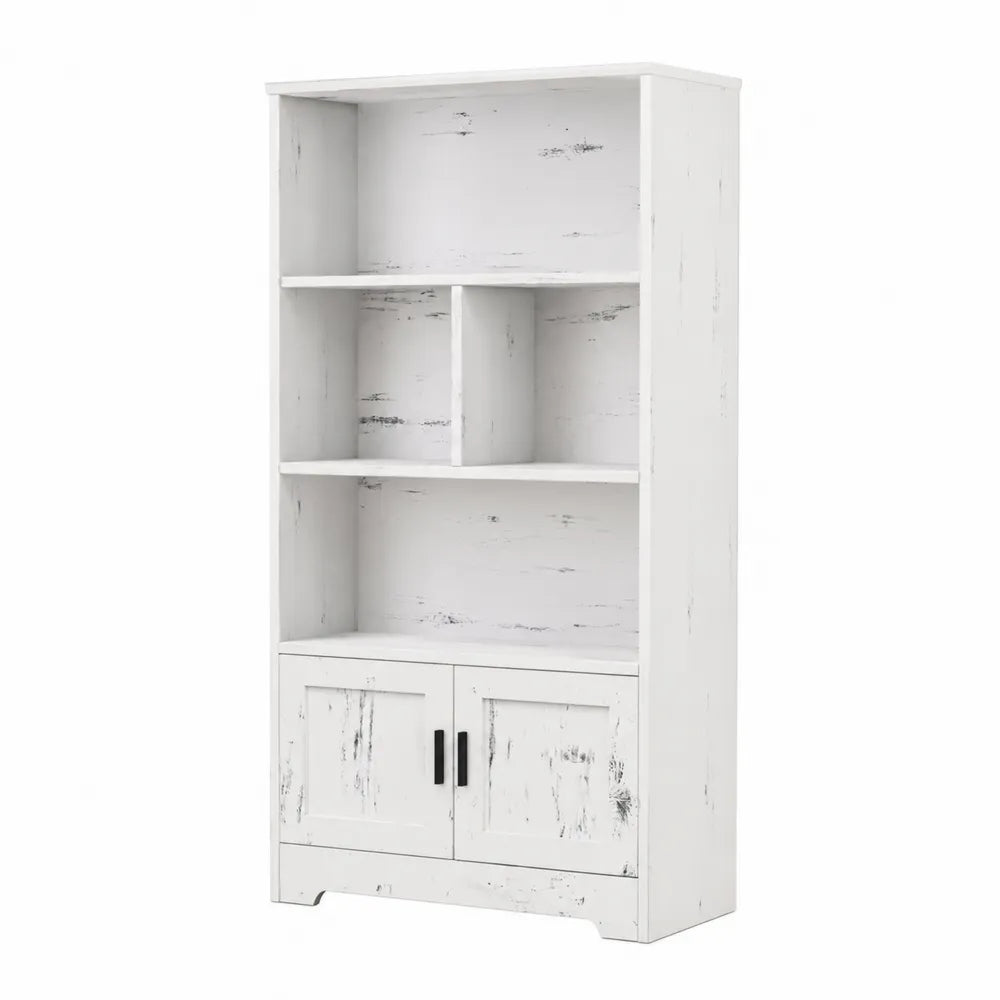 Bibliothèque en bois blanc 180x90x30 cm