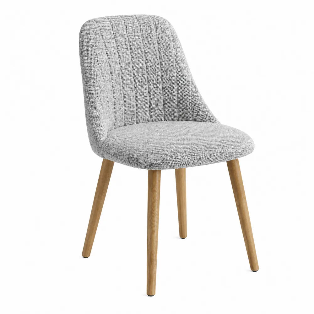 Chaise en bois et tissu gris