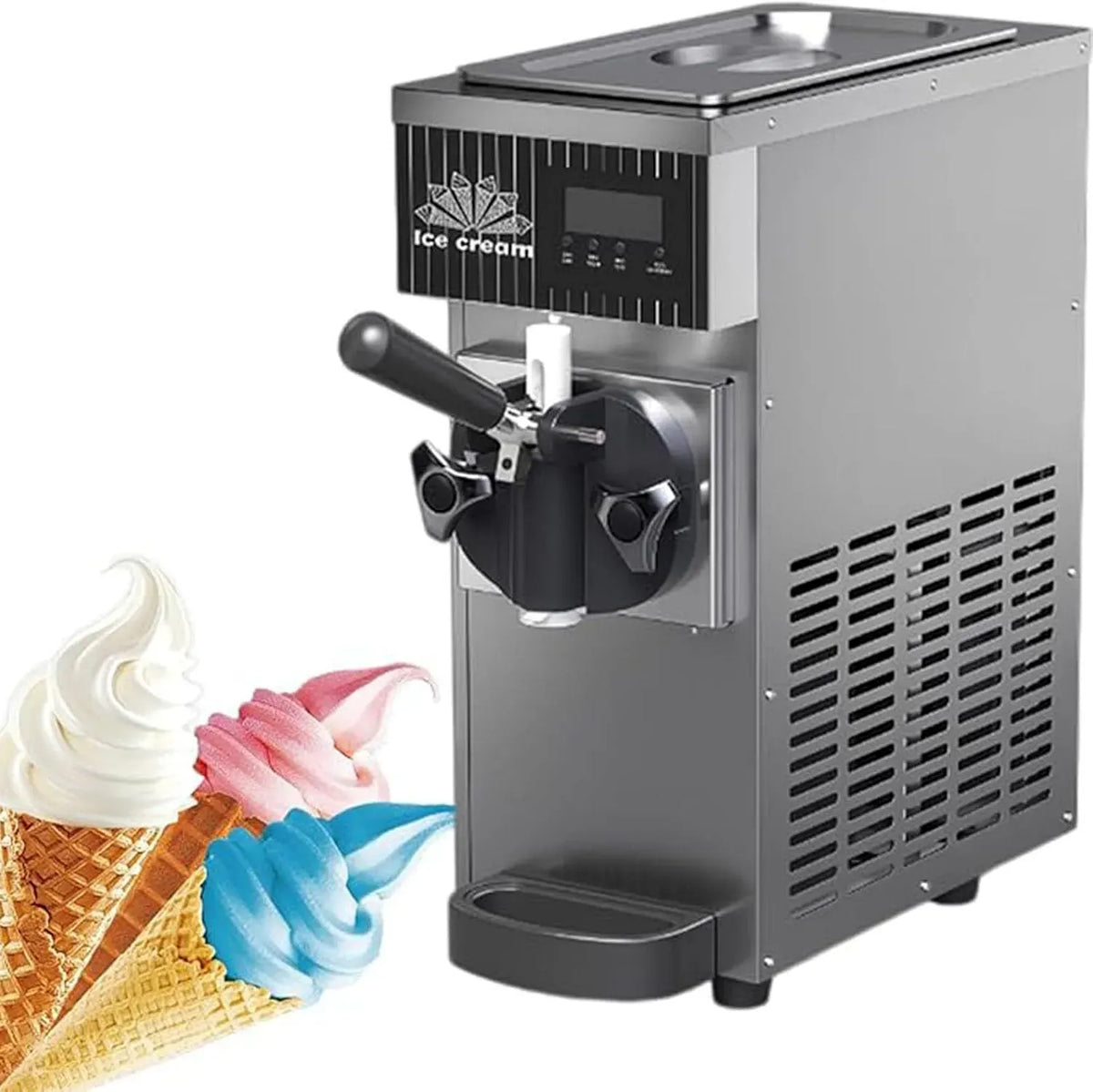 Grey-ZB-BQL68 Machine à Glace, machine à glace et sorbet, pâtisserie, professionnel, restaurant, gris, pour Restaurants et pâtisseries Grey-ZB-BQL68