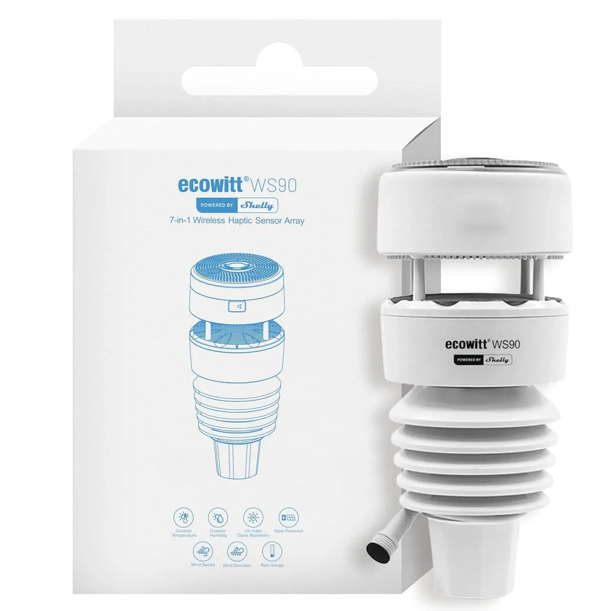 WS90 IPX5 Thermomètre, Station, station météo sans fil, extérieur, Bluetooth, Ecowitt