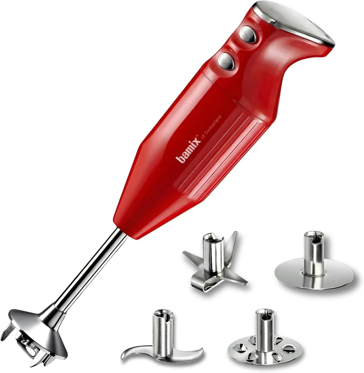 Blender M350, 300 W, acier inoxydable, rouge, batteur en inox, 2 vitesses