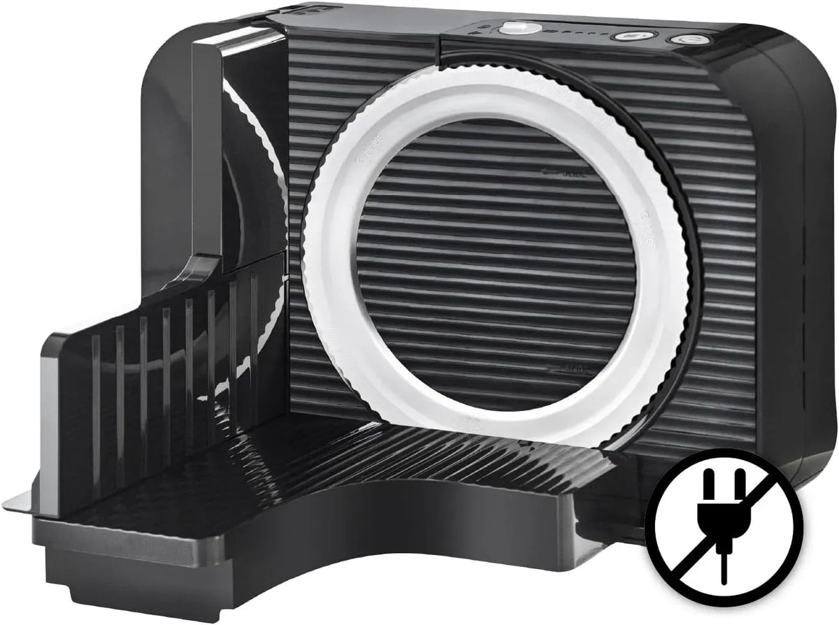 RS54 Batterie, trancheuse alimentaire, sans fil, noir, pour saucisson et charcuterie, EUREL