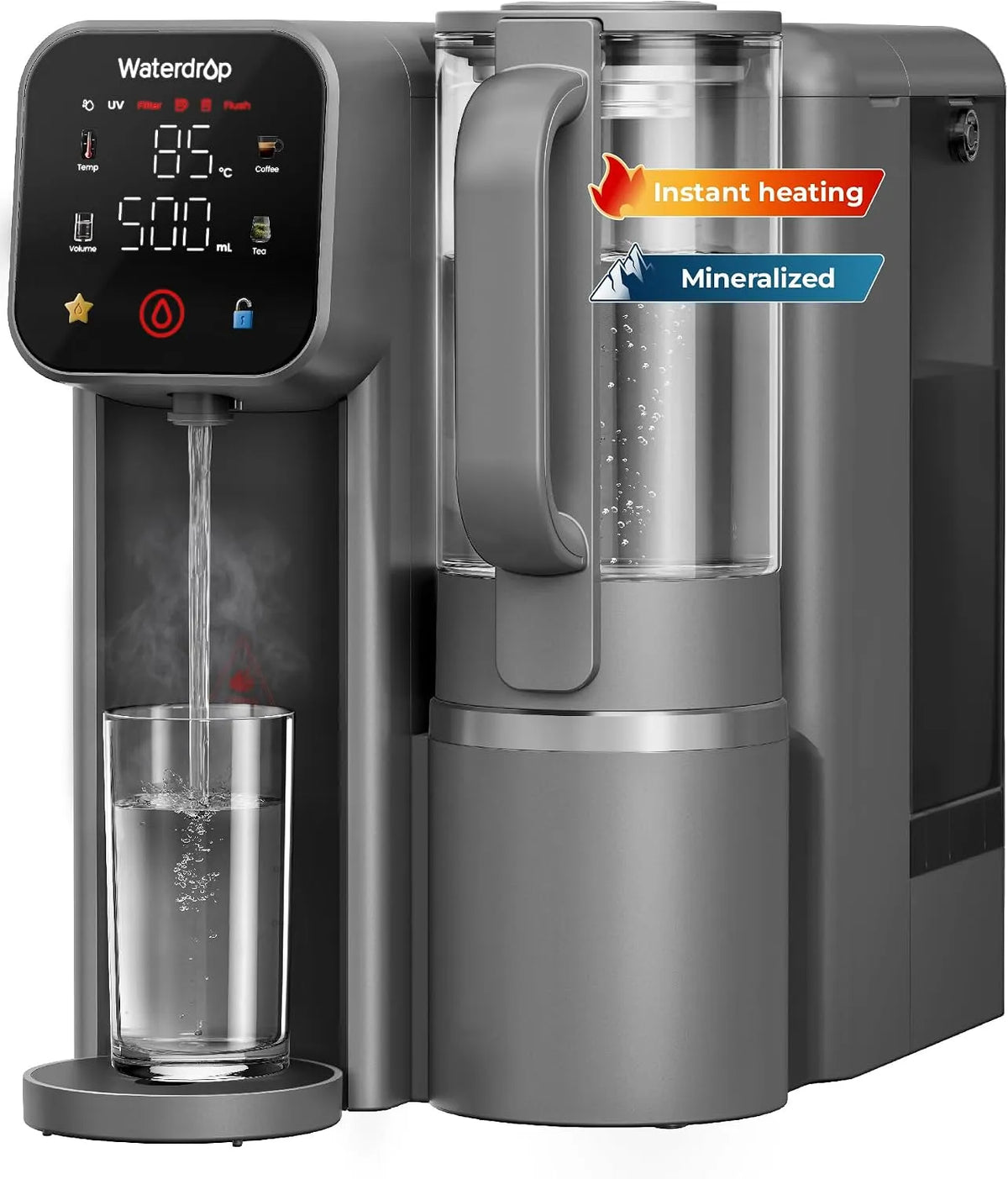 M6HG Pichet en Verre, Système RO Minéralisé Chaud Instantané