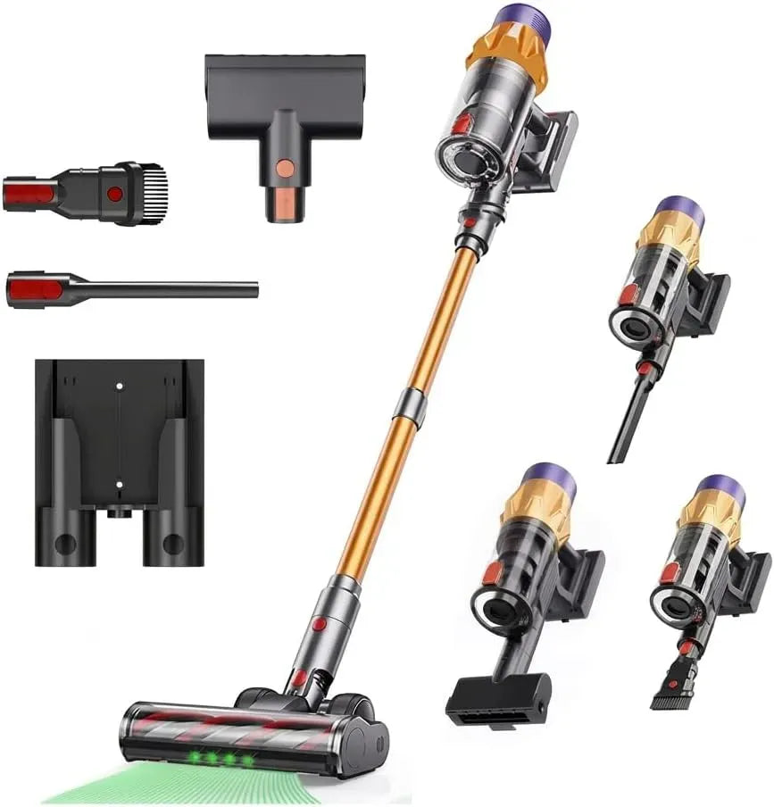 Aspirateur V18, 550 W, Lampe de Sol LED, Aspiration de 45 kPa, Moteur sans balais de 550 W, 3 Modes d'aspiration