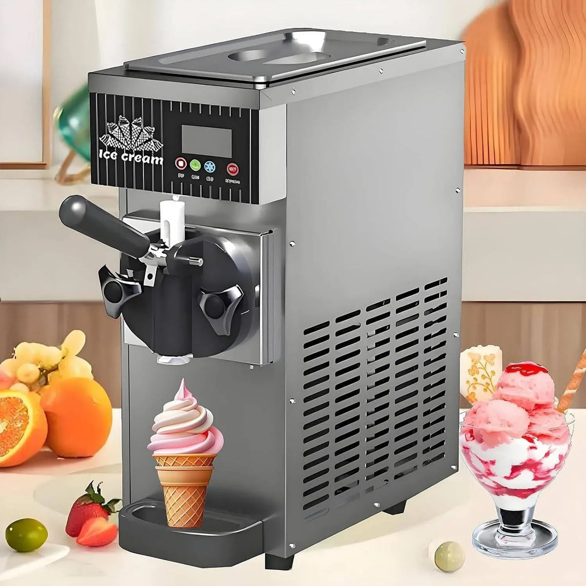 Machine à Glace, Table, machine à glace et sorbet, 450 W, professionnel, gris