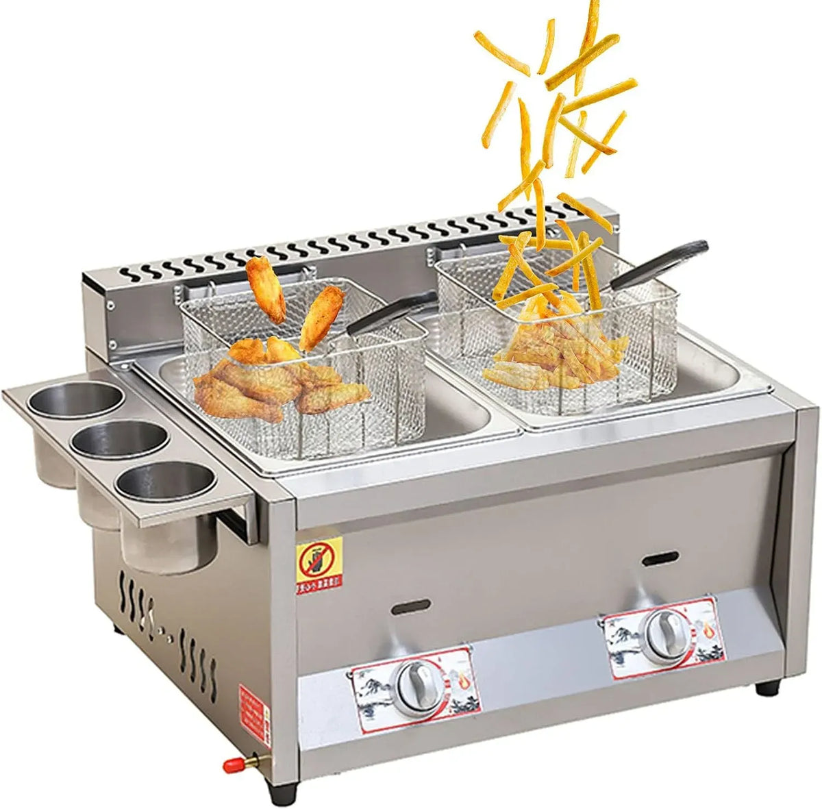 contrôle de la température, pour autonome, Friteuse en acier inoxydable GPL équipé de panier amovible, réservoir unique de gaz naturel pour une