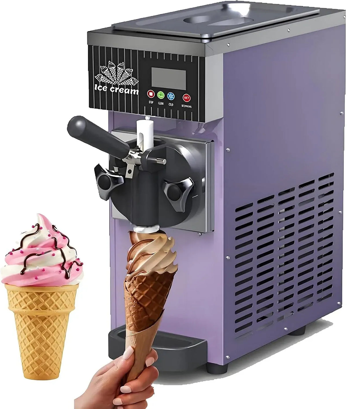 Machine À Glace, 450 W, 5 Kg, écran LCD, pour La Maison Mono-Parfum 450 W Rendement 4-5 Kg/H Netto