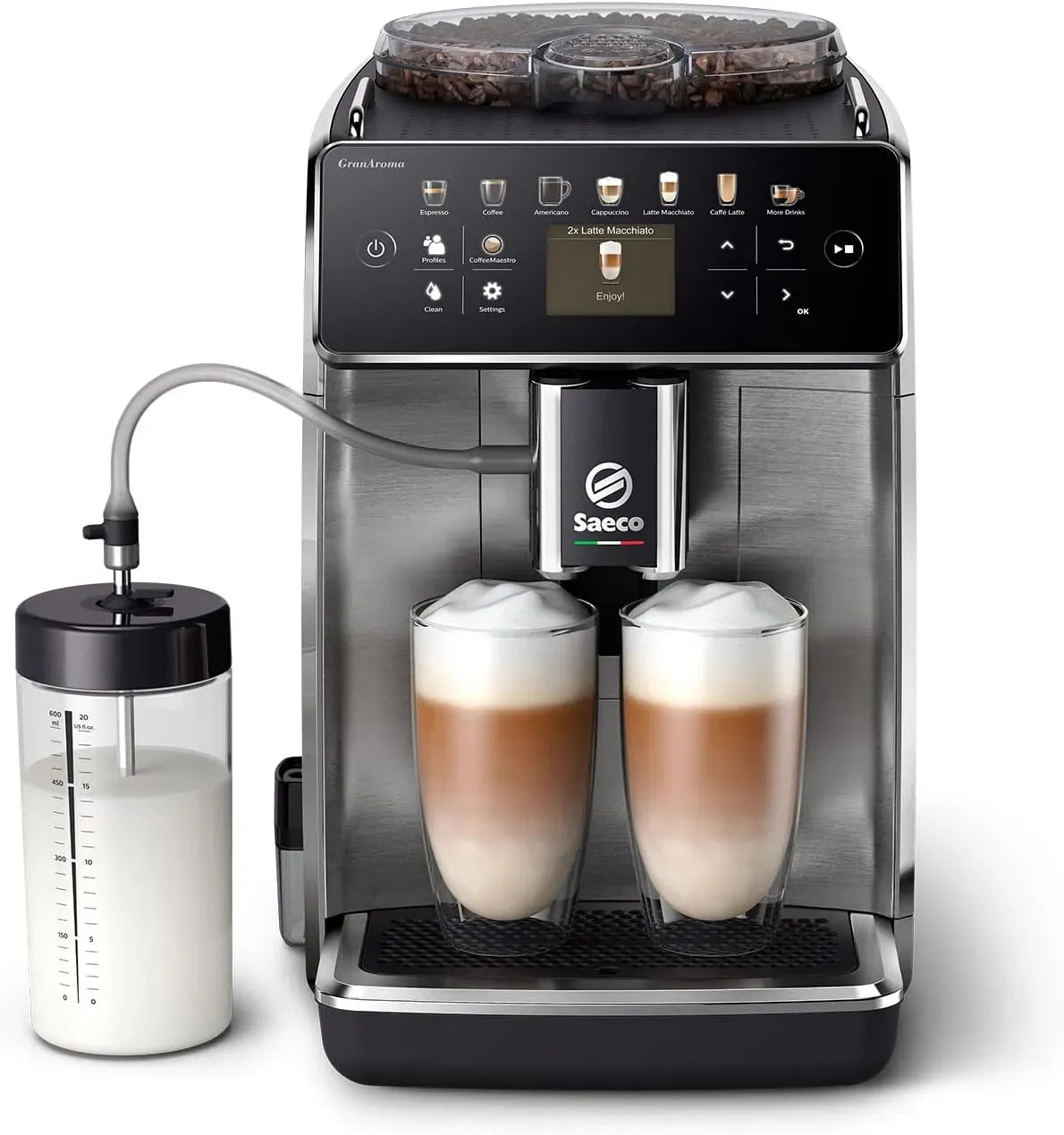 Saeco SM6585/00 Machine à caf, machine à café électrique, gris, bois