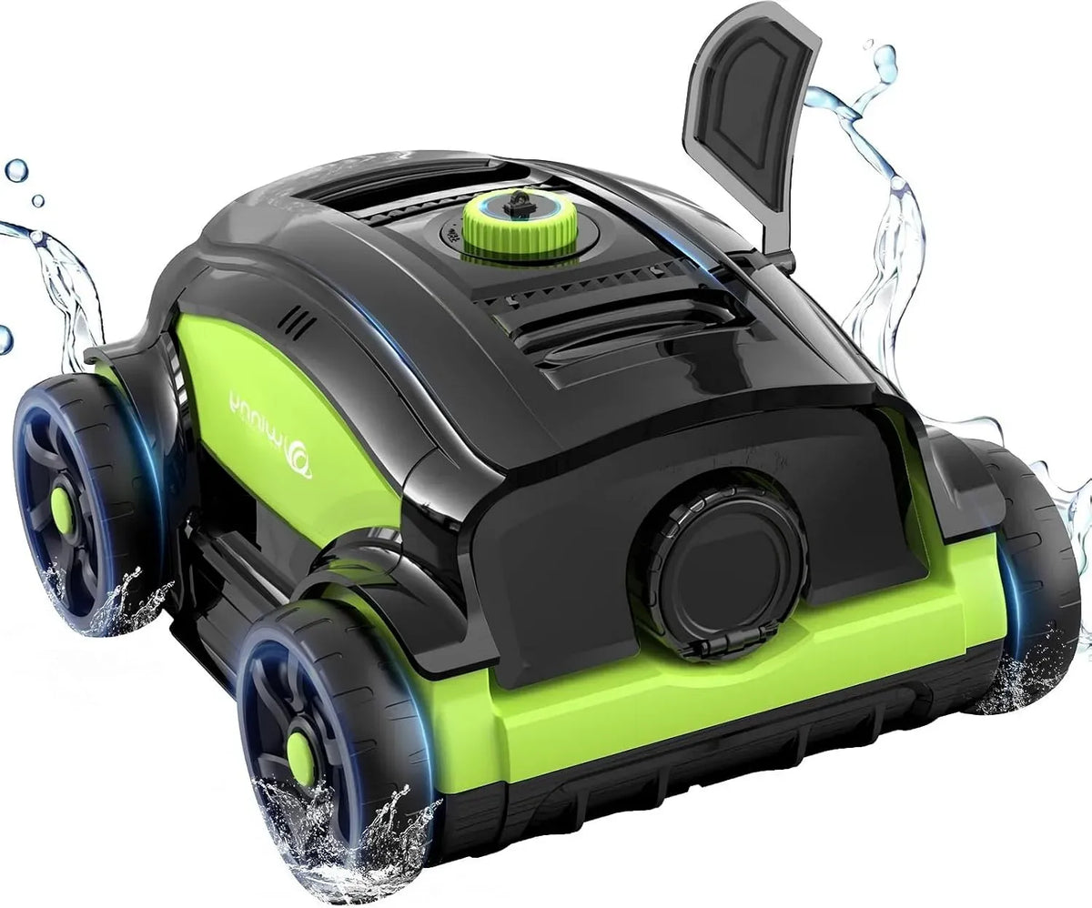 Aspirateur, WINNY POOL 300II, noir, Nettoyeur de Piscine pour Piscine Hors-Sol 100m²-Noir Vert, 120 Min, CLEANER Winny Robot Piscine, LED