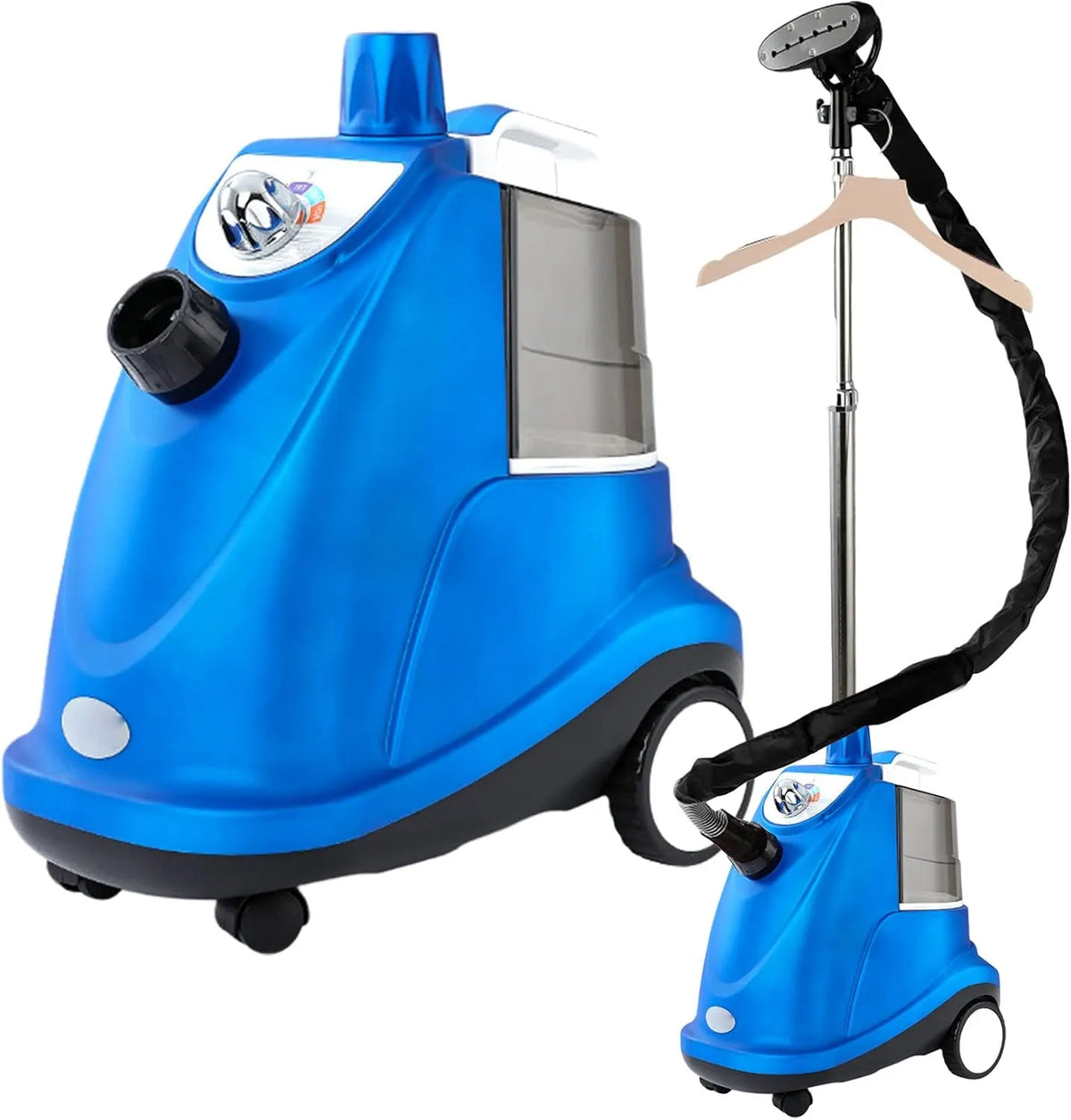 retrait rapide des plis pour tous les tissus, bleu, Défroisseur vapeur professionnel 2000 W vertical pour vêtements lourds, avec grand réservoir d'eau