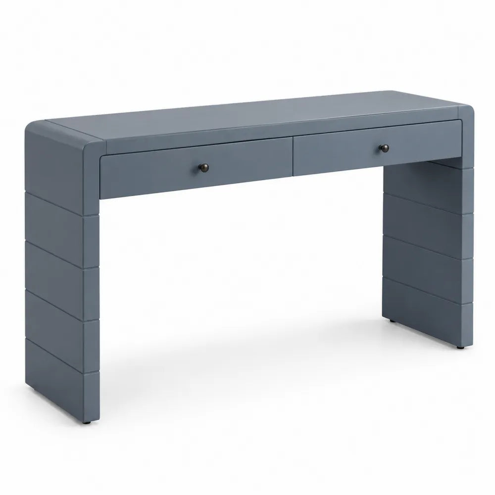 Console en Bois avec 2 Tiroirs Bleu