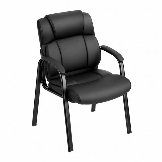Chaise en métal et similicuir Noir