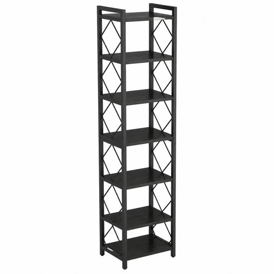 Étagère en métal 6 niveaux Noir 180x30x28 cm