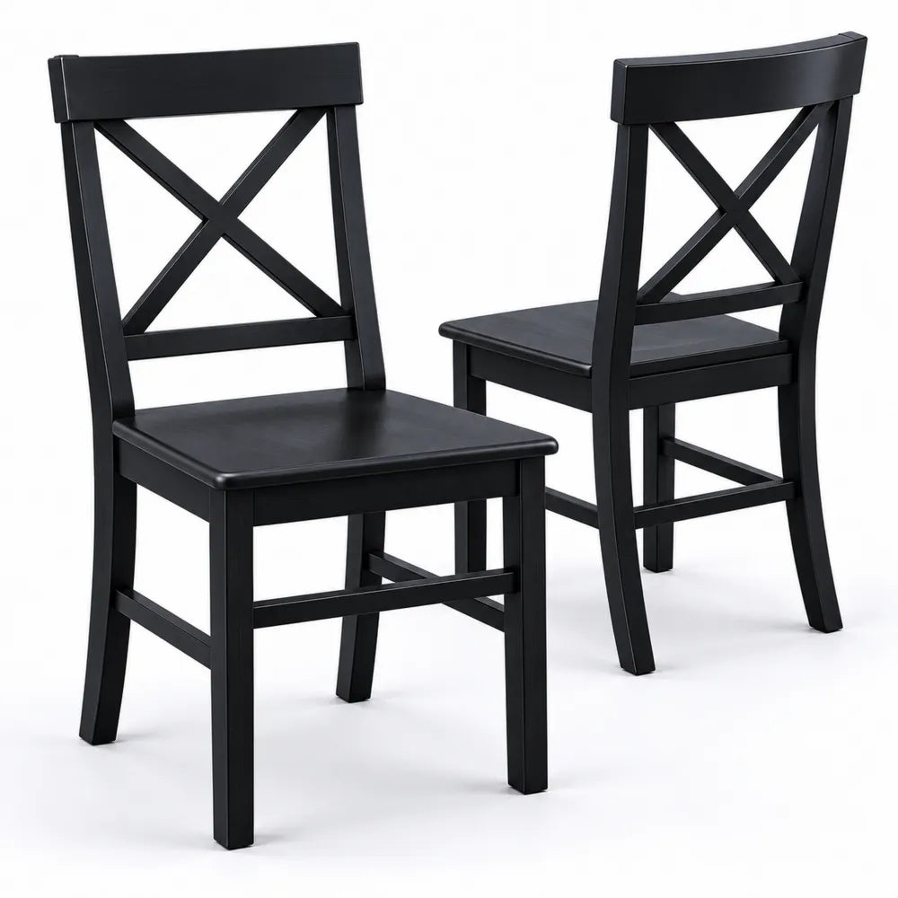 Ensemble de 2 chaises en bois noir
