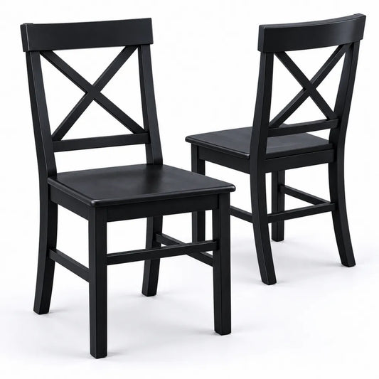 Ensemble de 2 chaises en bois noir