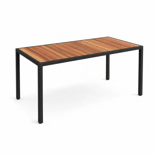Table rectangulaire en bois et acier galvanisé pour extérieur 150x90x75 cm