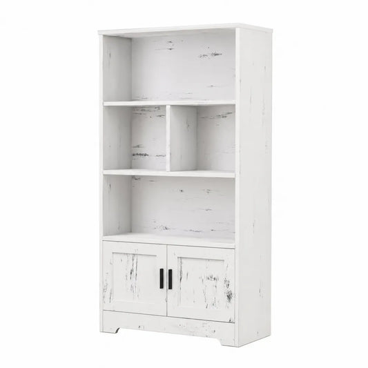 Bibliothèque en bois blanc 180x90x30 cm