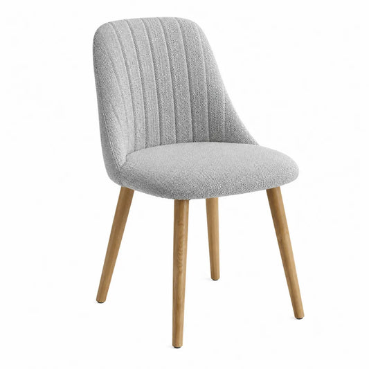 Chaise en bois et tissu gris
