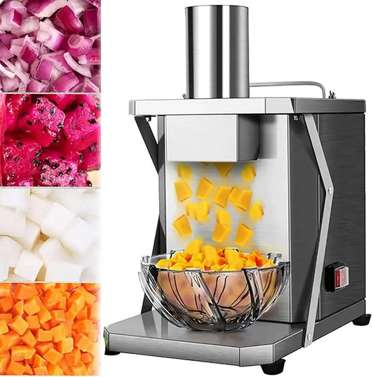 Coupe-dés Alimentaire Commercial, processeur de légumes en Acier Inoxydable détachable pour Carotte Radis Concombre Pitaya, 200 W Trancheuse, 12mm
