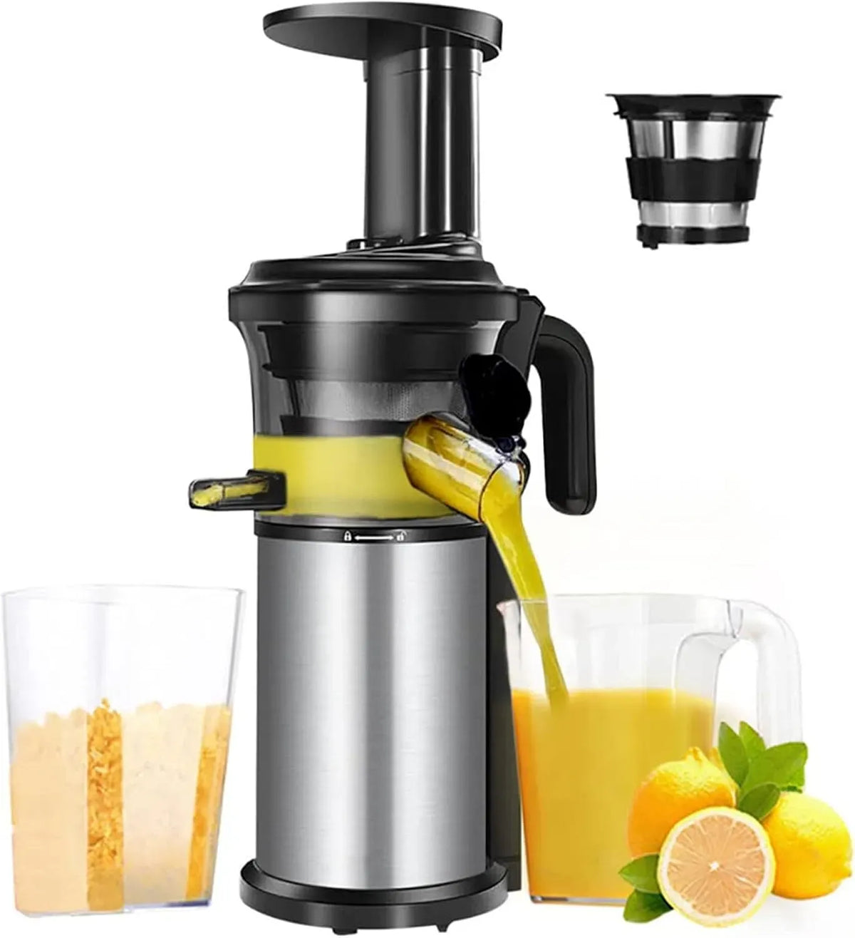 Extracteur de jus 40RPM, 200 W, acier inoxydable