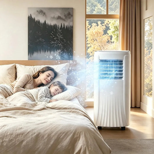 Climatiseur 9000BTU, extérieur, roulettes de déplacement