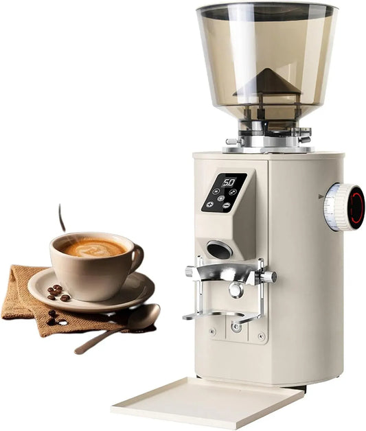 Moulin, broyeur à grains de café, 64 mm, tactile, professionnel, acier inoxydable, blanc, pour cafés White