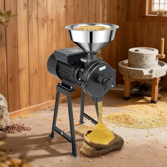 Moulin à céréales, 1500 W, broyeur à grains, professionnel, acier inoxydable, 1400 tr/m