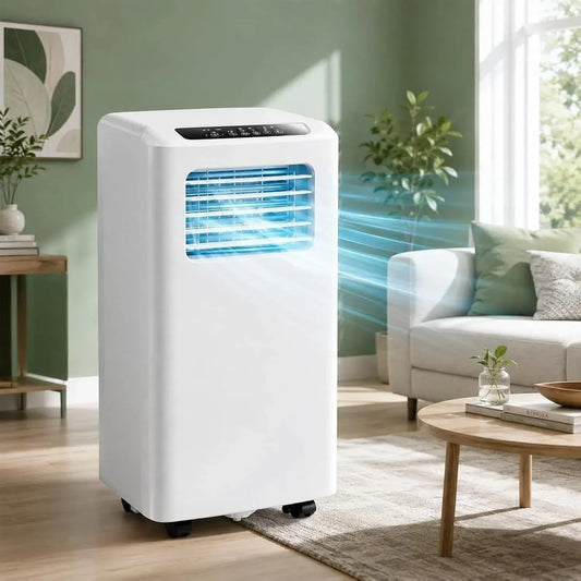Climatiseur BTU 2600W, 2600 W, autonome, oscillation, effet 3D, silencieux, Oscillation 120° Grand Angle, Design Compact pour Pièces jusqu'à 80m²