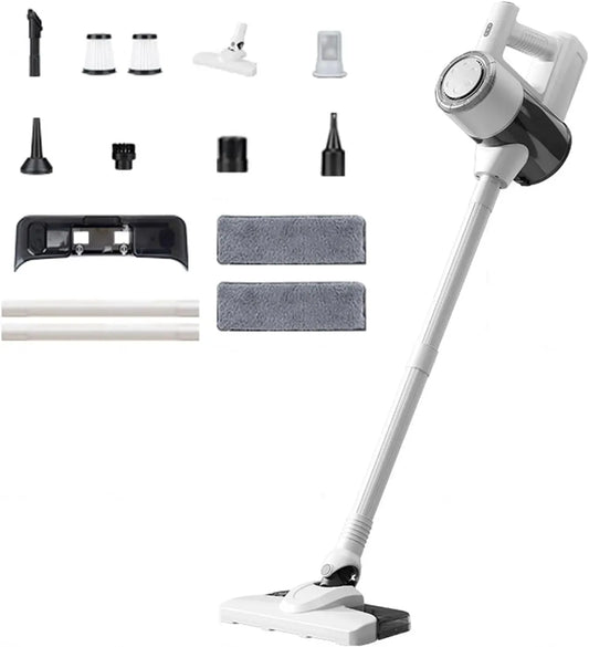Aspirateur, vapeur, blanc, appareil électrique d'aspiration, Aspirateur Balai Laveur sans Fil 5 en 1 Compact