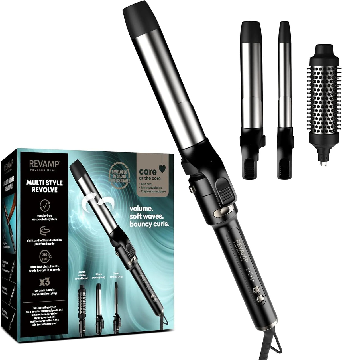 3-en-1 Brosse, 38 mm, 32 mm, 19 mm, pour Volume, REVAMP