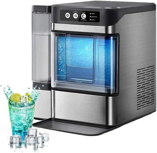 Machine à glaçons, grand réservoir, acier inoxydable, capacité de 17 kg par jour