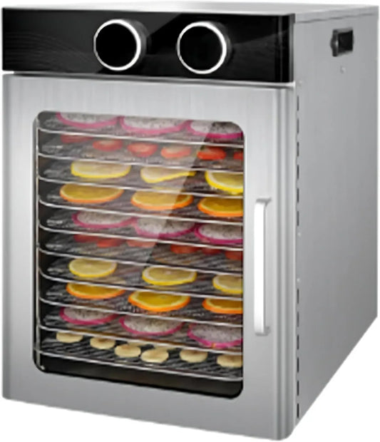 Acier Inoxydable, Convient Aux Fruits, Déshydrateur Alimentaire Professionnel 800 W, Plage De Température 86-194 ℉, Légumes Et Viandes 10