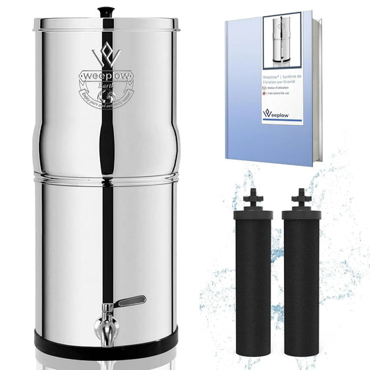 AISI 304 Inox, Weeplow Earth ECO Système Filtration d'Eau par Gravité 8, 8.5 L