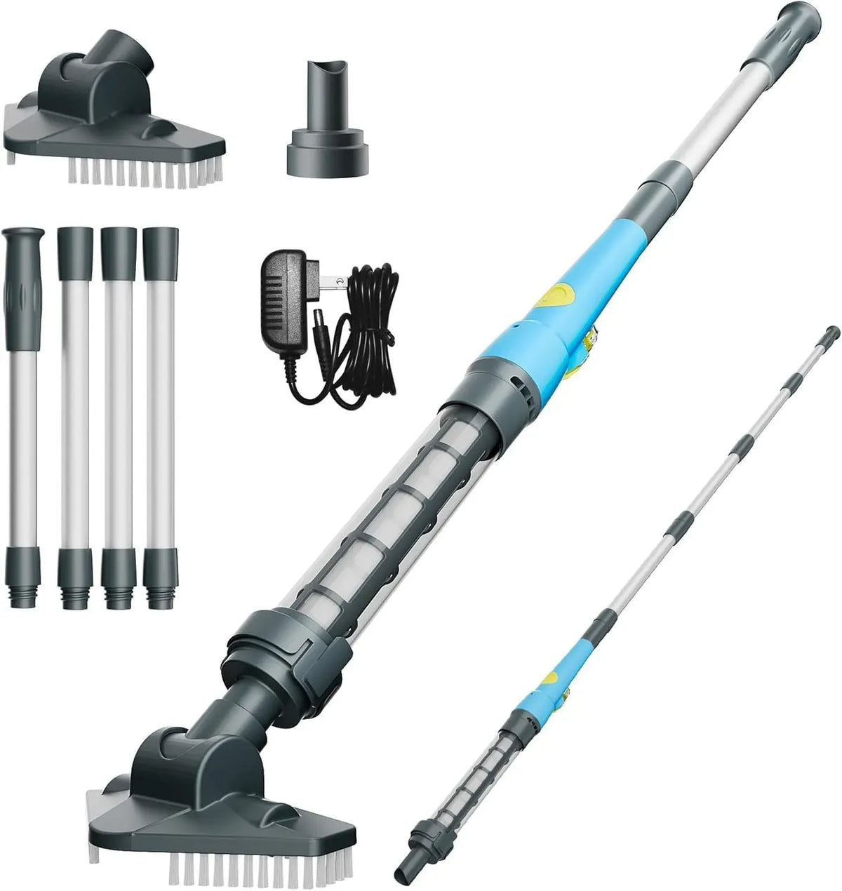 Aspirateur, portable, Nettoyeur de Piscine Portable avec Manche Télescopique