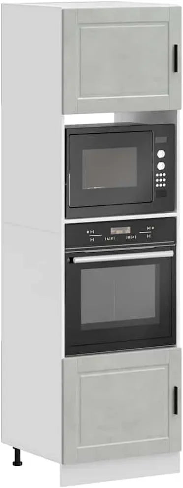 Micro-ondes, 60 x 57 x 207 cm, encastrable, four micro-ondes, gris, armoire d'appoint pour salle à manger