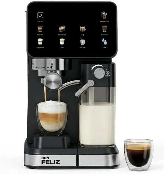 Nespresso Machine à expresso, 1,5 L, 1350 W, grand réservoir, écran LCD, réservoir de lait 500 ml, Cappuccino, réservoir d'eau 1,5 l