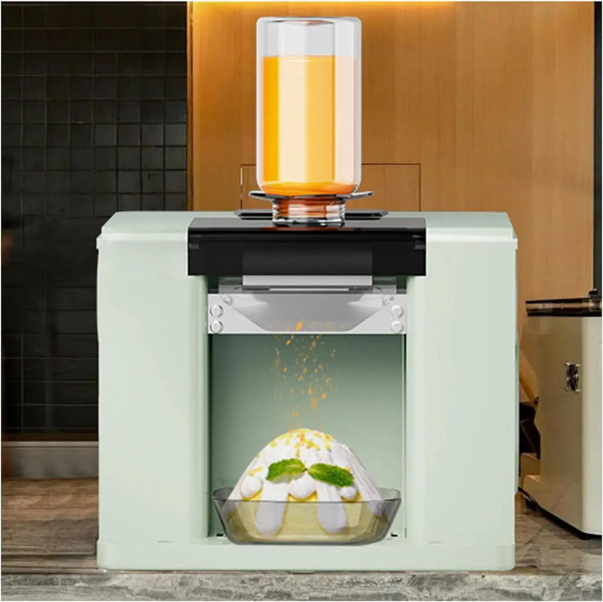 Machine à Cornets, machine à glace et sorbet, 60 kg, professionnel, vert, pour Desserts à Usage Domestique Green