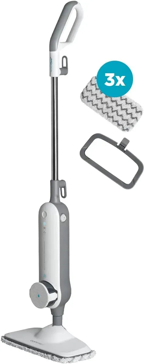 Concept CP2110 Nettoyeur vapeur, 1300 W, 3 chiffons en microfibre et semelle lubrifiante pour tapis, rayon 7,5 m