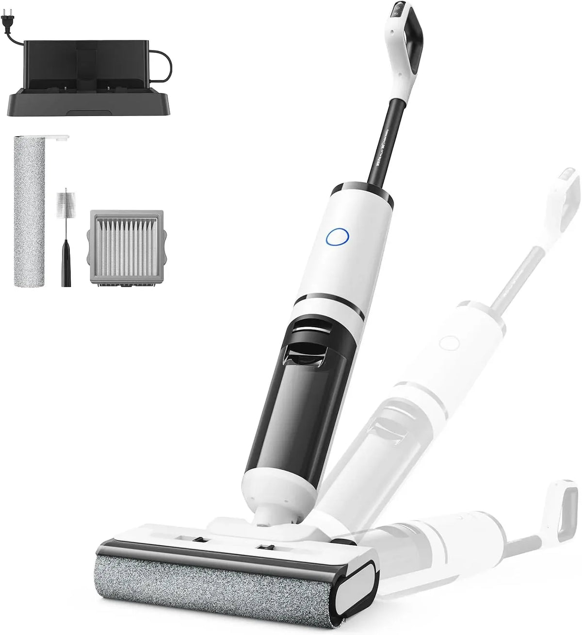 Aspirateur W15 3-en-1, 18kPa, 40min, inclinable à 180°, Nettoyage des Bords à 5mm