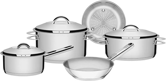 Batterie, batterie de casseroles et poêles, acier inoxydable, 5 Pièces, Cuisine Solar en Acier Inoxydable Tripl