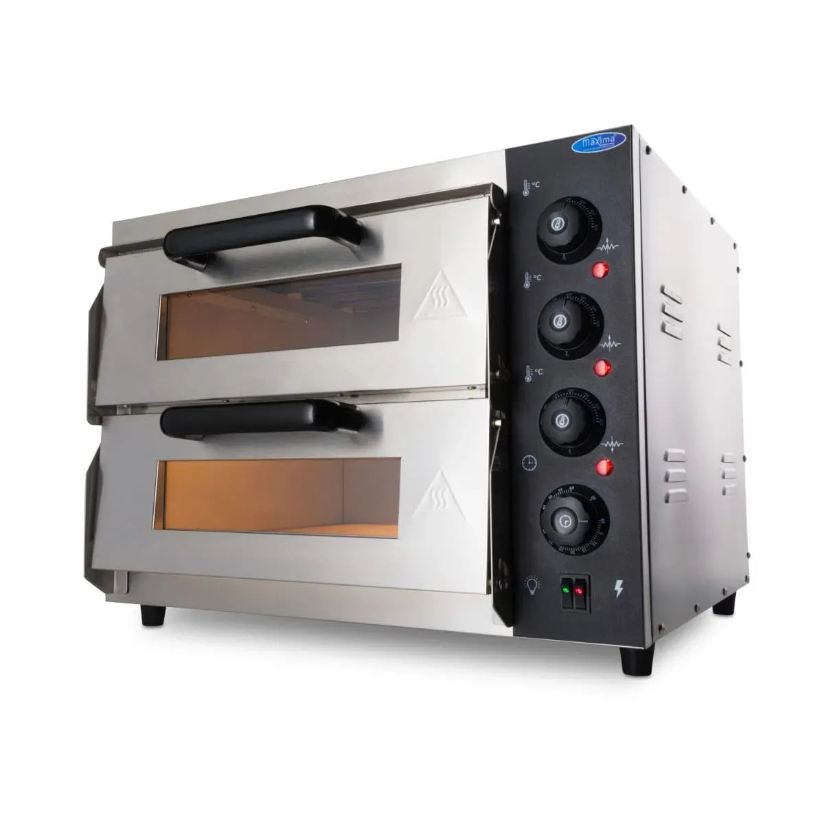 Four électrique à pizza, 40 cm, convient pour pizza, 2 compartiments