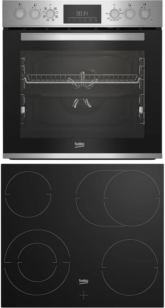 Beko BBUM12328X Plaque vitrocéramique, encastrable, acier inoxydable, table de cuisson électrique