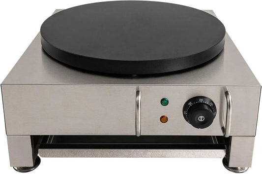 Machine à crêpes, 50 à 300 °C, 2.8 KW, revêtement antiadhésif, acier inoxydable, bois, pour Crêpes Bacon Œufs Tortilla 50-300℃ Revêtement Antiad