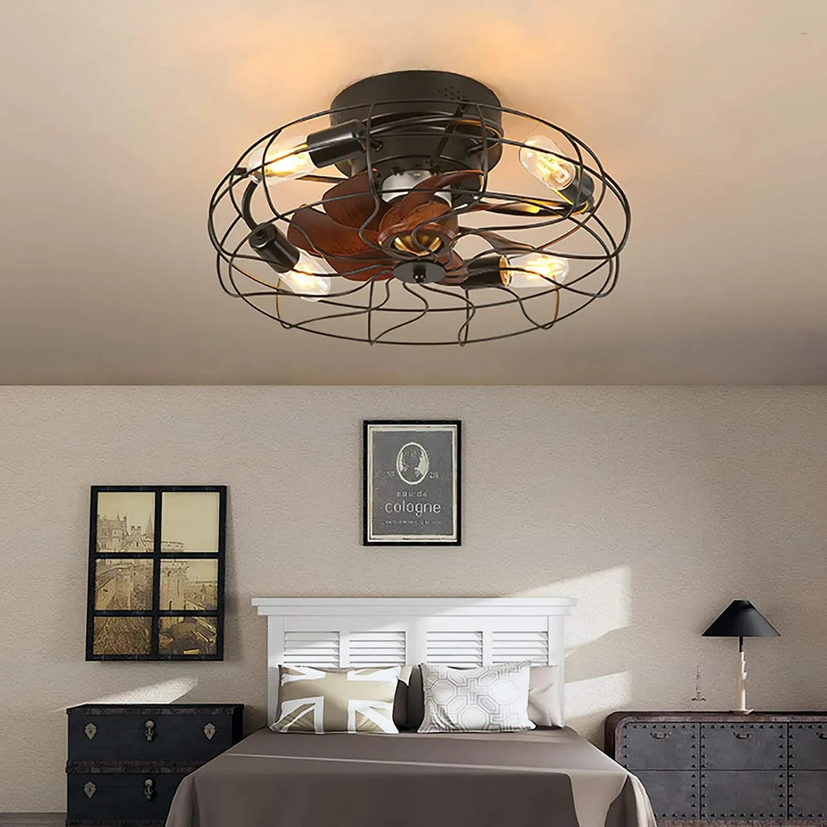 Ventilateur, industriel, décoration de salon, silencieux, noir