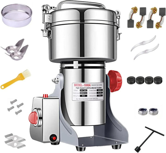 Machine à Poudre, Moulin, 1000 g, professionnel, pour épices et Herbes Aromatiques Machine à Poudre Commer