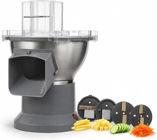 4-en-1 Hachoir et Coupe-légumes électrique, Pour trancher, bol en acier inoxydable 304, râper, lamelles/frites