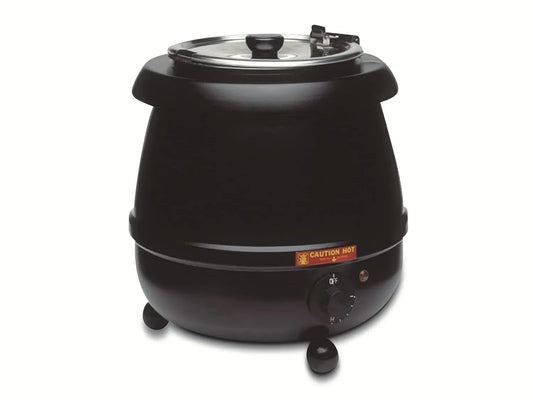 noir lackiert, marmite à soupe électrique Ø 32 cm, H: 36 cm, 9 Liter Stahl