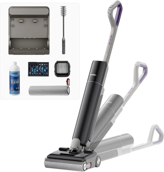 Aspirateur 60min, 13 cm, Séchage Air Chaud 75°C, Lavage Eau Chaude 100°C, 24000Pa, FloorShine 880, Anti Emmêlement 3,0, Autonomie