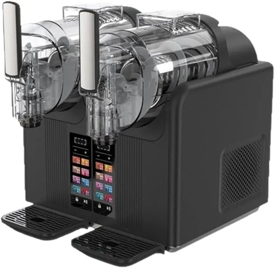 2-En-1 Machine à Granités, Machine à Glace, machine à café électrique, 2 L, 6 programmes, tactile, grand réservoir, noir, pour Milkshakes